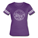 South Dakota Women’s Vintage Sport T-Shirt - State Design Women’s South Dakota Shirt - vintage purple/white