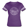 South Dakota Women’s Vintage Sport T-Shirt - State Design Women’s South Dakota Shirt - vintage purple/white