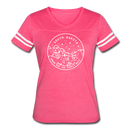 South Dakota Women’s Vintage Sport T-Shirt - State Design Women’s South Dakota Shirt - vintage pink/white