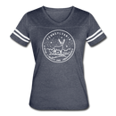 Pennsylvania Women’s Vintage Sport T-Shirt - State Design Women’s Pennsylvania Shirt - vintage navy/white