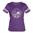 South Carolina Women’s Vintage Sport T-Shirt - State Design Women’s South Carolina Shirt - vintage purple/white