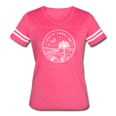 South Carolina Women’s Vintage Sport T-Shirt - State Design Women’s South Carolina Shirt - vintage pink/white