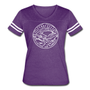 Tennessee Women’s Vintage Sport T-Shirt - State Design Women’s Tennessee Shirt - vintage purple/white