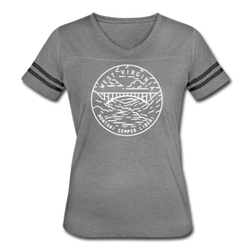 West Virginia Women’s Vintage Sport T-Shirt - State Design Women’s West Virginia Shirt