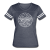 West Virginia Women’s Vintage Sport T-Shirt - State Design Women’s West Virginia Shirt - vintage navy/white