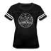 Wyoming Women’s Vintage Sport T-Shirt - State Design Women’s Wyoming Shirt - black/white