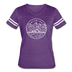 Wyoming Women’s Vintage Sport T-Shirt - State Design Women’s Wyoming Shirt - vintage purple/white
