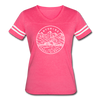 Wyoming Women’s Vintage Sport T-Shirt - State Design Women’s Wyoming Shirt - vintage pink/white