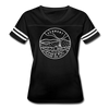 Vermont Women’s Vintage Sport T-Shirt - State Design Women’s Vermont Shirt - black/white