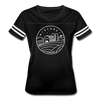 Wisconsin Women’s Vintage Sport T-Shirt - State Design Women’s Wisconsin Shirt - black/white