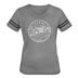 Wisconsin Women’s Vintage Sport T-Shirt - State Design Women’s Wisconsin Shirt - heather gray/charcoal
