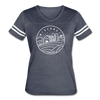 Wisconsin Women’s Vintage Sport T-Shirt - State Design Women’s Wisconsin Shirt - vintage navy/white