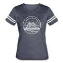 Washington Women’s Vintage Sport T-Shirt - State Design Women’s Washington Shirt - vintage navy/white