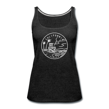 California Women’s Tank Top - State Design Women’s California Tank Top - charcoal gray