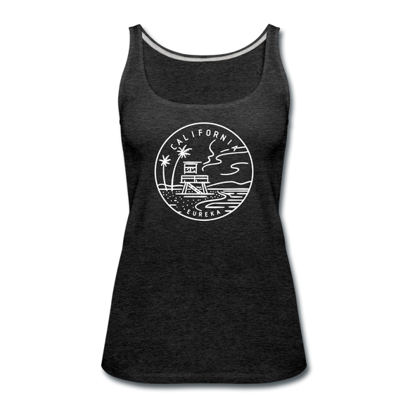 California Women’s Tank Top - State Design Women’s California Tank Top - charcoal gray
