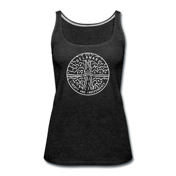 Delaware Women’s Tank Top - State Design Women’s Delaware Tank Top - charcoal gray