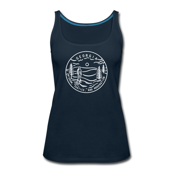 Georgia Women’s Tank Top - State Design Women’s Georgia Tank Top - deep navy