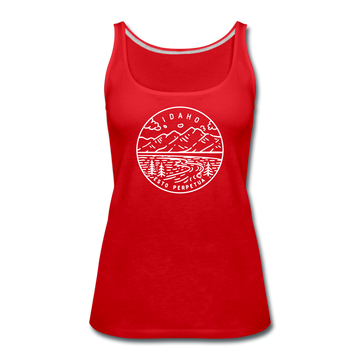 Idaho Women’s Tank Top - State Design Women’s Idaho Tank Top - red