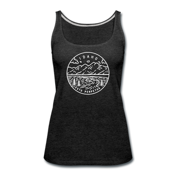 Idaho Women’s Tank Top - State Design Women’s Idaho Tank Top - charcoal gray