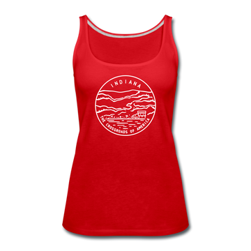 Indiana Women’s Tank Top - State Design Women’s Indiana Tank Top - red