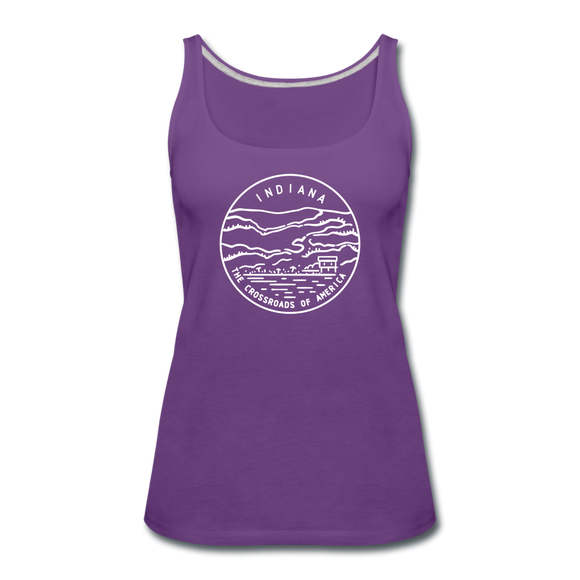 Indiana Women’s Tank Top - State Design Women’s Indiana Tank Top - purple