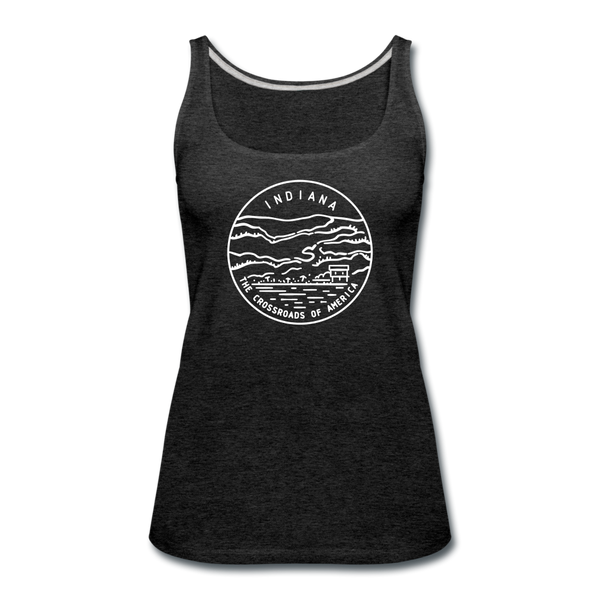 Indiana Women’s Tank Top - State Design Women’s Indiana Tank Top - charcoal gray