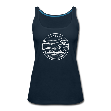 Indiana Women’s Tank Top - State Design Women’s Indiana Tank Top - deep navy
