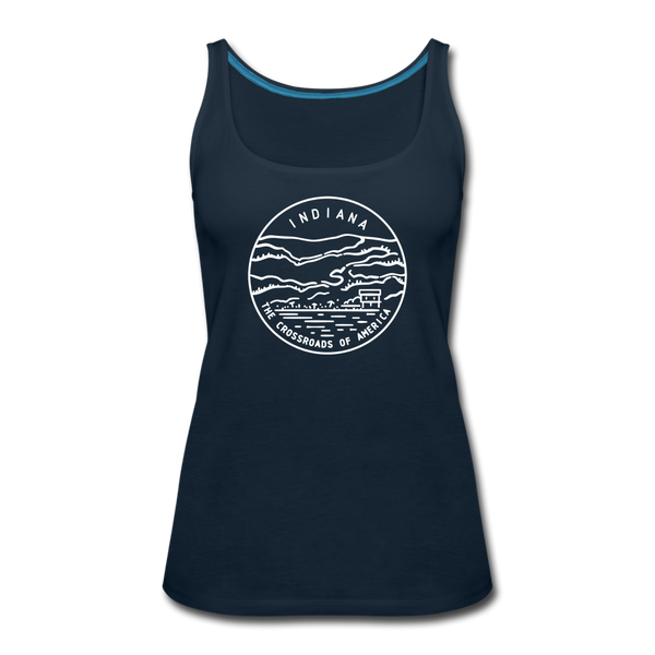 Indiana Women’s Tank Top - State Design Women’s Indiana Tank Top - deep navy