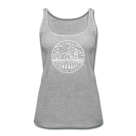 Iowa Women’s Tank Top - State Design Women’s Iowa Tank Top - heather gray