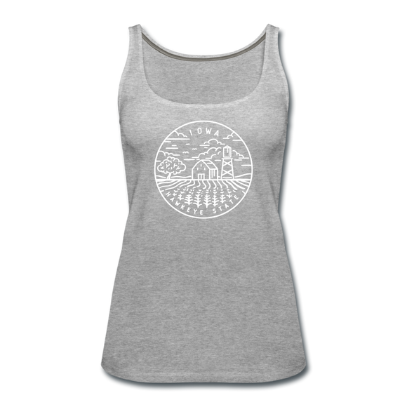 Iowa Women’s Tank Top - State Design Women’s Iowa Tank Top - heather gray