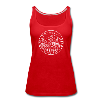 Iowa Women’s Tank Top - State Design Women’s Iowa Tank Top - red