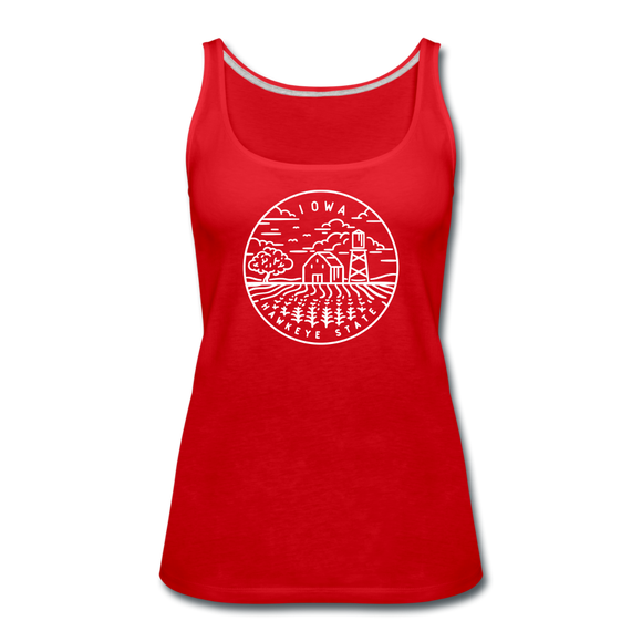 Iowa Women’s Tank Top - State Design Women’s Iowa Tank Top - red