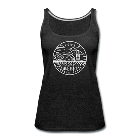 Iowa Women’s Tank Top - State Design Women’s Iowa Tank Top - charcoal gray
