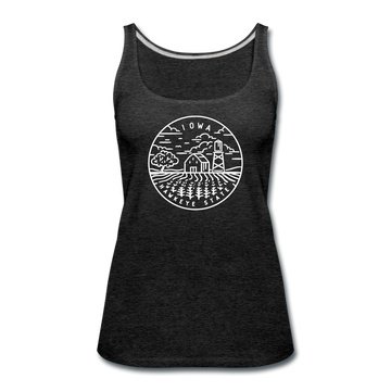 Iowa Women’s Tank Top - State Design Women’s Iowa Tank Top - charcoal gray