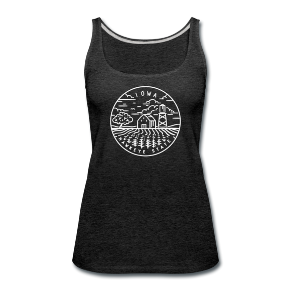 Iowa Women’s Tank Top - State Design Women’s Iowa Tank Top - charcoal gray