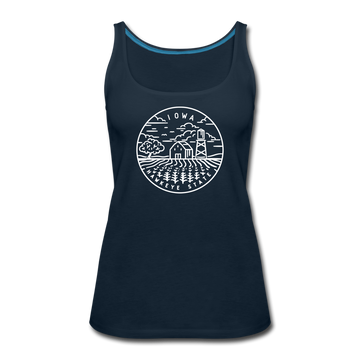 Iowa Women’s Tank Top - State Design Women’s Iowa Tank Top - deep navy