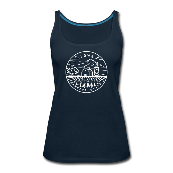 Iowa Women’s Tank Top - State Design Women’s Iowa Tank Top - deep navy