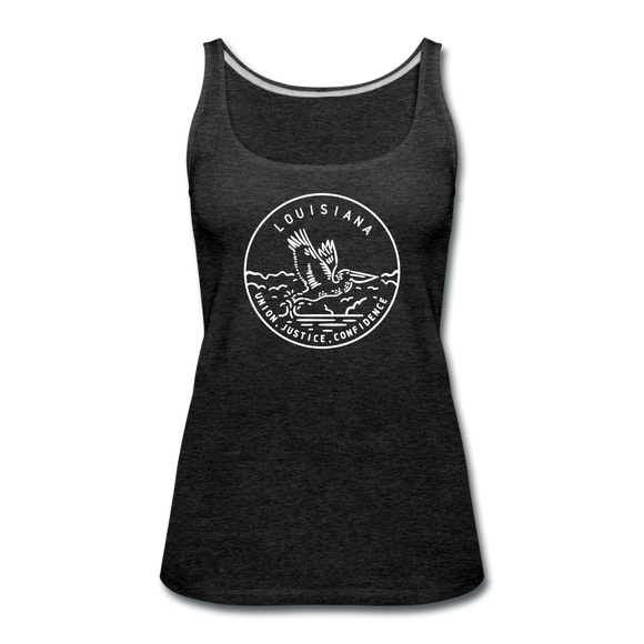 Louisiana Women’s Tank Top - State Design Women’s Louisiana Tank Top - charcoal gray