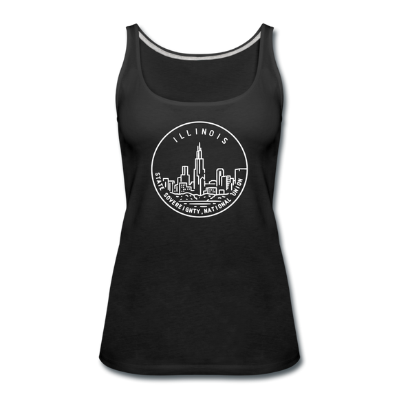 Illinois Women’s Tank Top - State Design Women’s Illinois Tank Top - black