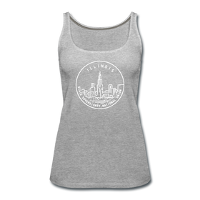 Illinois Women’s Tank Top - State Design Women’s Illinois Tank Top - heather gray