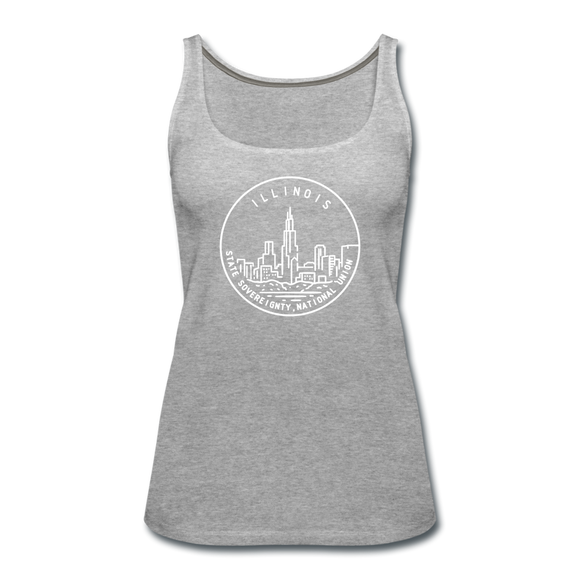 Illinois Women’s Tank Top - State Design Women’s Illinois Tank Top - heather gray