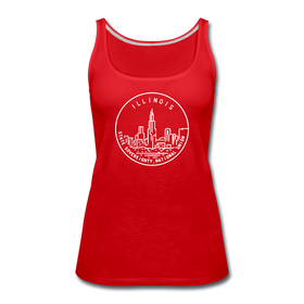 Illinois Women’s Tank Top - State Design Women’s Illinois Tank Top - red