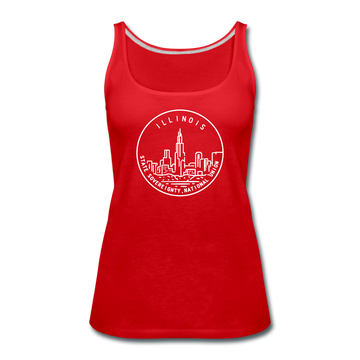 Illinois Women’s Tank Top - State Design Women’s Illinois Tank Top - red