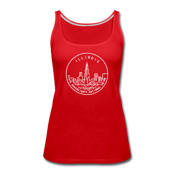 Illinois Women’s Tank Top - State Design Women’s Illinois Tank Top - red