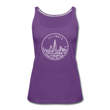 Illinois Women’s Tank Top - State Design Women’s Illinois Tank Top - purple