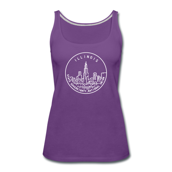 Illinois Women’s Tank Top - State Design Women’s Illinois Tank Top - purple