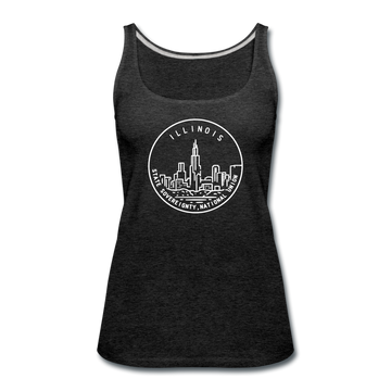 Illinois Women’s Tank Top - State Design Women’s Illinois Tank Top - charcoal gray