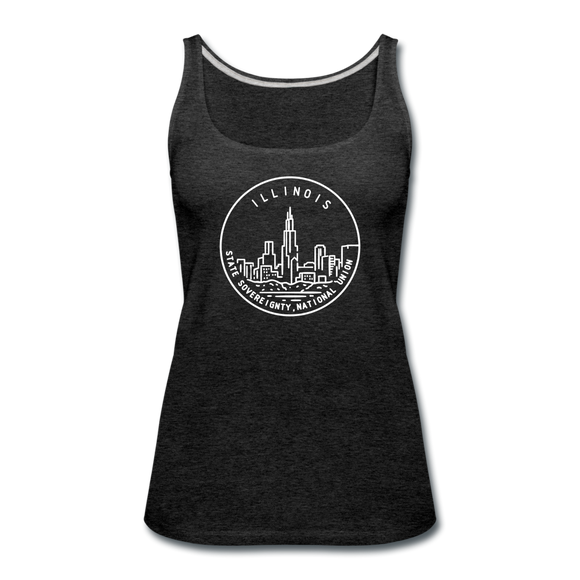 Illinois Women’s Tank Top - State Design Women’s Illinois Tank Top - charcoal gray