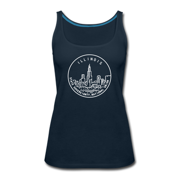 Illinois Women’s Tank Top - State Design Women’s Illinois Tank Top - deep navy