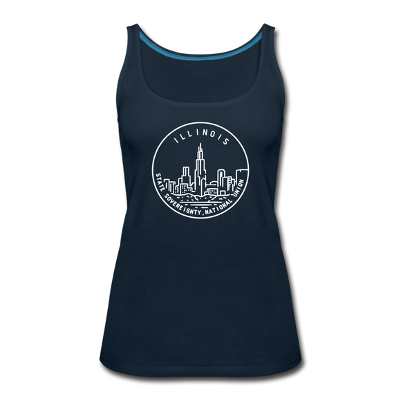 Illinois Women’s Tank Top - State Design Women’s Illinois Tank Top - deep navy